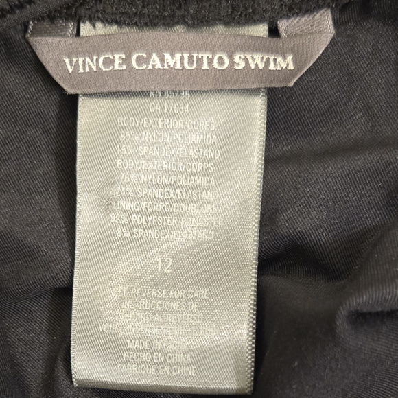 Vince Camuto Mesh Cutout Swimsuit Size 12 Black - Picture 7 of 8
